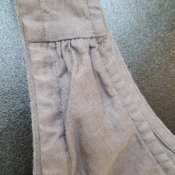 Eileen Fisher Taupe 100% Irish Linen Sleeveless Subtly Beaded Top - Size M - Picture 9 of 11